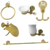 SET 6 ACCESSORI DA BAGNO IN ACCIAIO ORO E CERAMICA CRISTALLI IN ACRILICO 59238