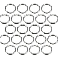 SET 30 ANELLI ANELLO SPACCATI SPIRALE PORTACHIAVI 30MM IN ACCIAIO CERCHIO TONDO