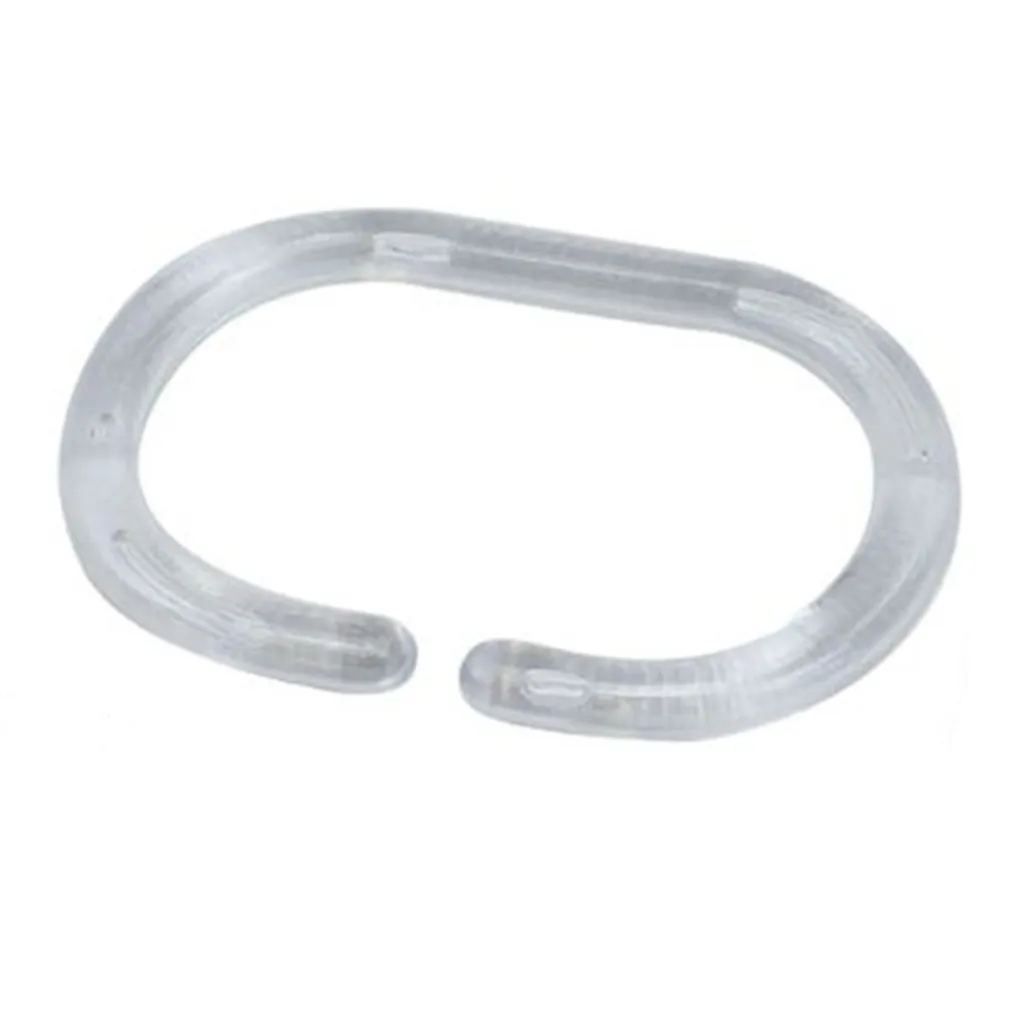 SET 12 ANELLI GANCIO PER TENDA DOCCIA BAGNO TRASPARENTI IN PLASTICA BOX DOCCIA 52148