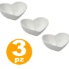 SET 3 ANTIPASTIERE CIOTOLE CUORE FINGER FOOD BIANCO PORCELLANA SNACK APERITIVO