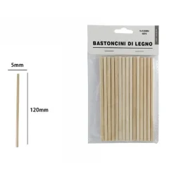 SET 15 BASTONCINI IN LEGNO LAVORETTI ATTIVITÀ CREATIVE STECCHETTE 5X120MM 53863A
