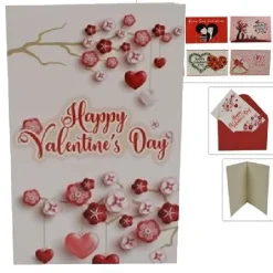SET 3 BIGLIETTI AUGURI SAN VALENTINO BIGLIETTINO 13.5X8.5CM 6 FANTASIE ASSORTITE