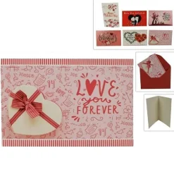 SET 3 BIGLIETTI BIGLIETTINI AUGURI SAN VALENTINO AMORE LOVE 6 FANTASIE ASSORTITE