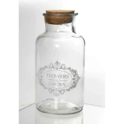 SET 6 BOTTIGLIE BOTTIGLIETTA VETRO TAPPO SUGHERO BOMBONIERA FLOWERS 250ML 742262