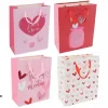 SET 6 BUSTE REGALO BORSA SACCHETTI SAN VALENTINO 26X32X12CM 69876 VARIE FANTASIE
