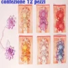 SET 12 CALAMITE LEGATENDA FERMA TENDE COLORATE FIORE DIAMETRO 6CM