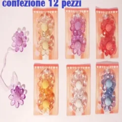 SET 12 CALAMITE LEGATENDA FERMA TENDE COLORATE FIORE DIAMETRO 6CM