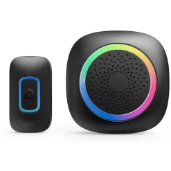 SET 2 CAMPANELLI SENZA FILI WIRELESS 2 RICEVITORI LUCE RGB 60 MELODIE RL-2R3995