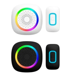 SET 2 CAMPANELLI SENZA FILI WIRELESS 2 RICEVITORI LUCE RGB 60 MELODIE RL-2R3995