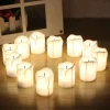 SET 12 CANDELE IN FINTA CERA CON LUCE LED EFFETTO FIAMMA LUMINI PER DECORAZIONE