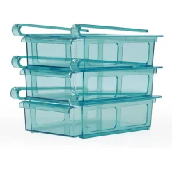 SET 3 CASSETTO A MORSETTI FRIGORIFERO 20,5X15X7CM FACILE DA APPENDERE FRIGORIFERI