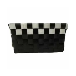 SET 3 CESTINI PORTAOGGETTI ORGANIZER TESSUTO BAGNO RETTANGOLARI NERO BIANCO 59079