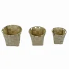 SET 3 CESTINI ROTONDI PORTA OGGETTI IN TESSUTO BEIGE PER BAGNO CASA CUCINA 79045