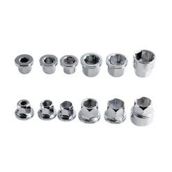 SET 7 CHIAVE A CRICCHETTO REVERSIBILE ESAGONALI 14-19MM 5 INNESTI 6-19MM