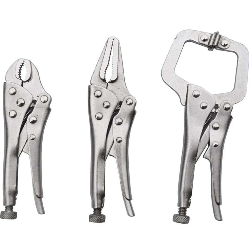 SET 3 CHIAVE PINZA PINZE SCATTO 4" 5" AUTOBLOCCANTE A PRESSIONE REGOLABILE