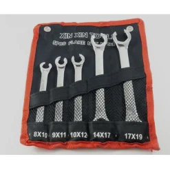 SET 5 CHIAVI ESAGONALI APERTE RACCORDI TUBI FRENI 8X10 9X11 10X12 14X17 17x19