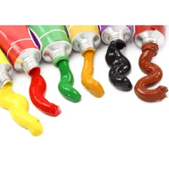 SET 10 COLORI A TEMPERA CON OMAGGIO 2 PENNELLI PER DISEGNO ARTISTICO PITTURA