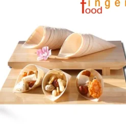 SET 12 CONI FINGER FOOD IN FIBRA DI PIOPPO CATERING APERITIVO 22,5 X 15,5 CM