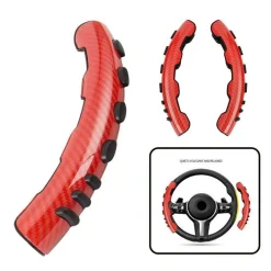 SET 2 COPRIVOLANTE AUTO SPORTIVO UNIVERSALE IN FIBRA ABS COPERTURA ANTI SCIVOLO