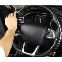 SET 2 COPRIVOLANTE AUTO SPORTIVO UNIVERSALE IN FIBRA ABS COPERTURA ANTI SCIVOLO