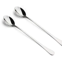 SET 2 CUCCHIAIO CUCCHIAI CUCCHIAINO CON PALETTA LUNGO 20 CM PER GELATO COCKTAIL