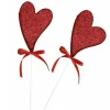 SET 4 CUORI GLITTERATI IN POLISTIROLO SPILLONE CON STAND 7CM SAN VALENTINO 68300