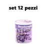 SET 12 DEODORANTI BARATTOLO PROFUMO AMBIENTE ASSORBI ODORI FRAGRANZA LAVANDA