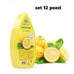 SET 12 DEODORANTI GEL PROFUMO AMBIENTE ASSORBI ODORI FRAGRANZA LIMONE