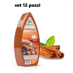 SET 12 DEODORANTI GEL PROFUMO AMBIENTE ASSORBI ODORI 2IN1 FRAGRANZA CANNELLA
