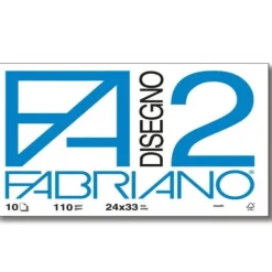 SET 2 FABRIANO ALBUM DA DISEGNO FOGLIO F2 LISCIO 24X33CM 10 FOGLI CIASCUNO