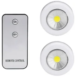 SET 2 FARETTI COB CONTROLLO REMOTO LUCE A LED LAMPADA ARMADIO CON TELECOMANDO