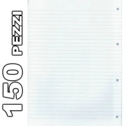 SET 150 FOGLI FORATI PER QUADERNI AD ANELLI QUADERNO A4 A RIGHE PER RACCOGLITORE