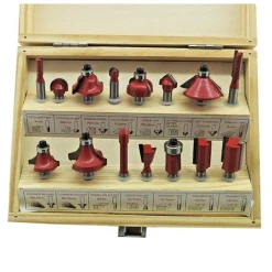 SET 15 FRESE FRESA PER LEGNO PER SCANALARE RIFILARE SANALATURE FRESATRICE 6.35MM