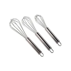 SET 3 FRUSTE DA CUCINA IN ACCIAIO 20-25-30 CM FRUSTINO FRULLATORE SBATTITORE