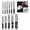 SET 12 FUSTELLE PUNZONI IN ACCIAIO PER CUOIO LAMIERE STOFFA PELLE LEGNO 3-19 MM