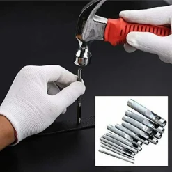 SET 12 FUSTELLE PUNZONI IN ACCIAIO PER CUOIO LAMIERE STOFFA PELLE LEGNO 3-19 MM