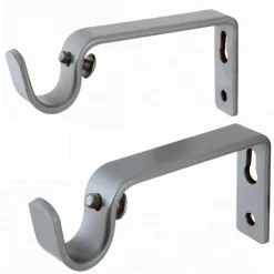 SET 4 GANCI GANCIO SUPPORTO PER BASTONE TENDA MAX 2 CM ACCIAIO FISSAGGIO PARETE