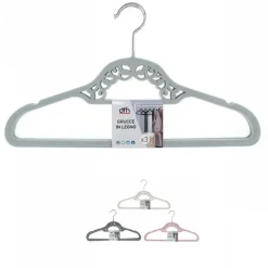 SET 3 GRUCCE LEGNO APPENDIABITI FASHION ELEGANTI COLORATE SHIRT CAMICIE GIACCHE