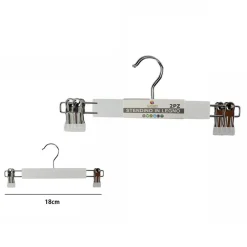 SET 2 GRUCCE PANTALONI IN LEGNO BIANCHE ARMADIO CLIP ANTISCIVOLO GONNE SHORTS