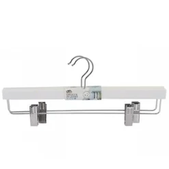 SET 2 GRUCCE PANTALONI IN LEGNO BIANCO ARMADIO CLIP ANTISCIVOLO GONNE SHORTS 36