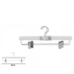 SET 2 GRUCCE PANTALONI IN LEGNO BIANCO ARMADIO CLIP ANTISCIVOLO GONNE SHORTS 36