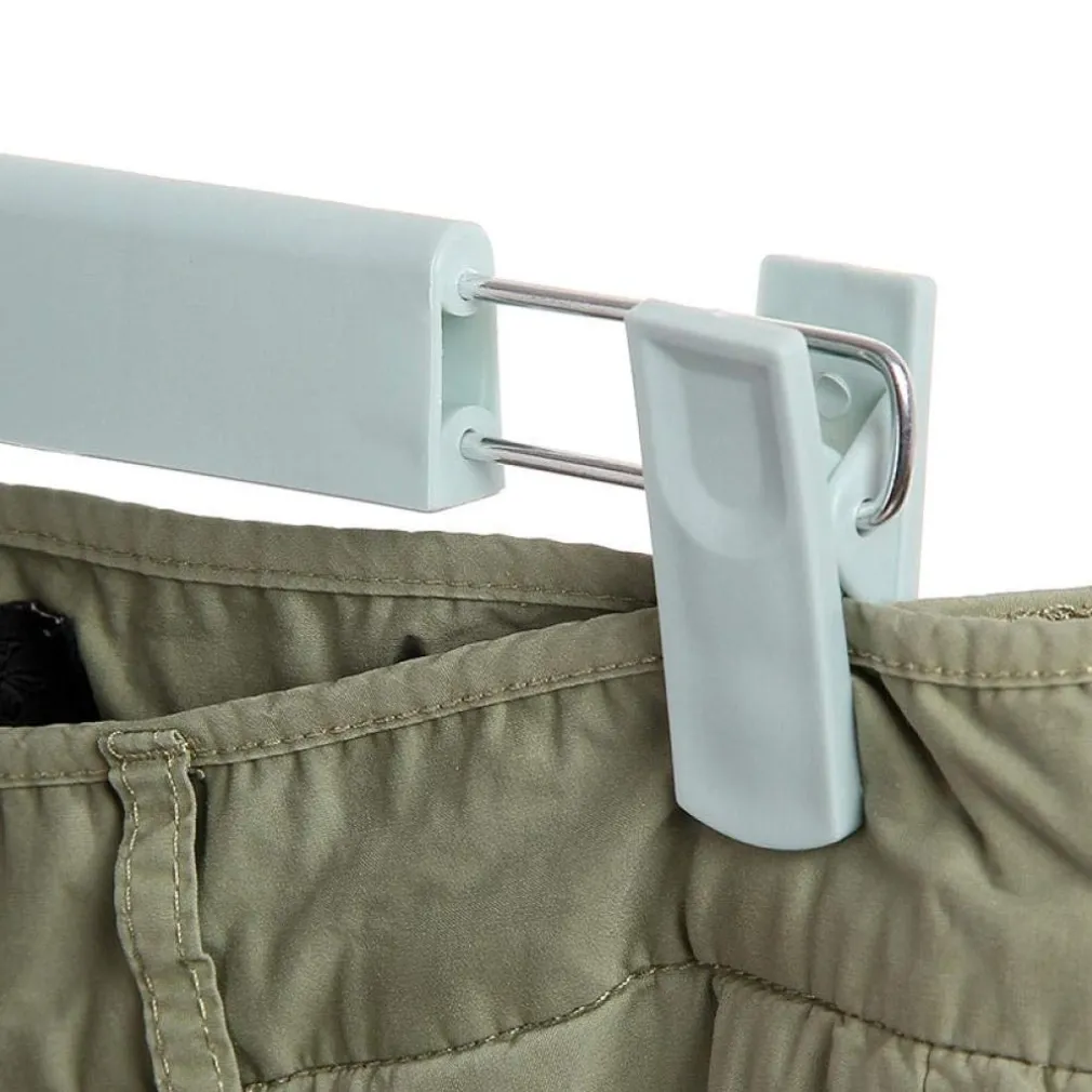 SET 2 GRUCCE PANTALONI IN LEGNO COLORATE ARMADIO CLIP ANTISCIVOLO GONNE SHORTS