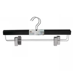 SET 2 GRUCCE PANTALONI IN LEGNO NERE ARMADIO CLIP ANTISCIVOLO GONNE SHORTS 36 CM