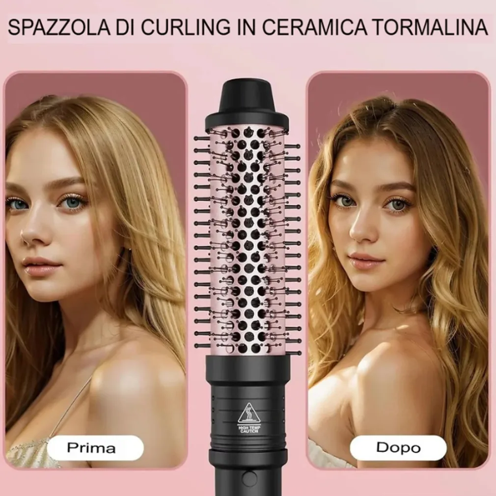 SET 5 IN 1 SPAZZOLA TERMICA PER CAPELLI ACCESSORI INTERCAMBIABILI STYLING PER CASA VIAGGI
