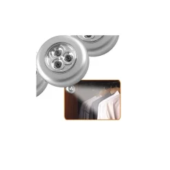 SET 3 LAMPADE A 3 LED CON ADESIVO PER ARMADI0 CASSETTI DIAMETRO 68mm A BATTERIE