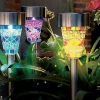 SET 6 LAMPADE MOSAICO DA GIARDINO COLORATE RICARICA SOLARE PALETTI SOLARI 1LED