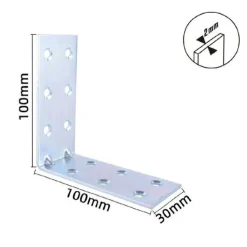 SET 4 LASTRINE LASTRINA AD ANGOLO ANGOLARE 100X100X30X2MM CON VITI MOBILI 57126