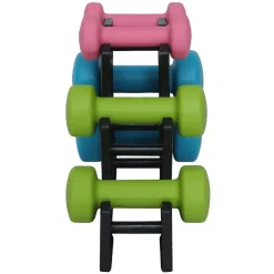 SET 6 MANUBRI PALESTRA CON STAND APPOGGIO 2X1KG +2X2KG +2X3KG PESI SPORT FITNESS