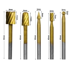 SET 10 MINI FRESE RASPE IN ACCIAIO PER LAVORAZIONE RIFINITURA LEGNO CODOLO 3 MM