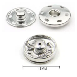 SET 12 PAIA DI BOTTONI AUTOMATICI A PRESSIONE Ø 15 MM ACCESSORI PER CUCITO 52987